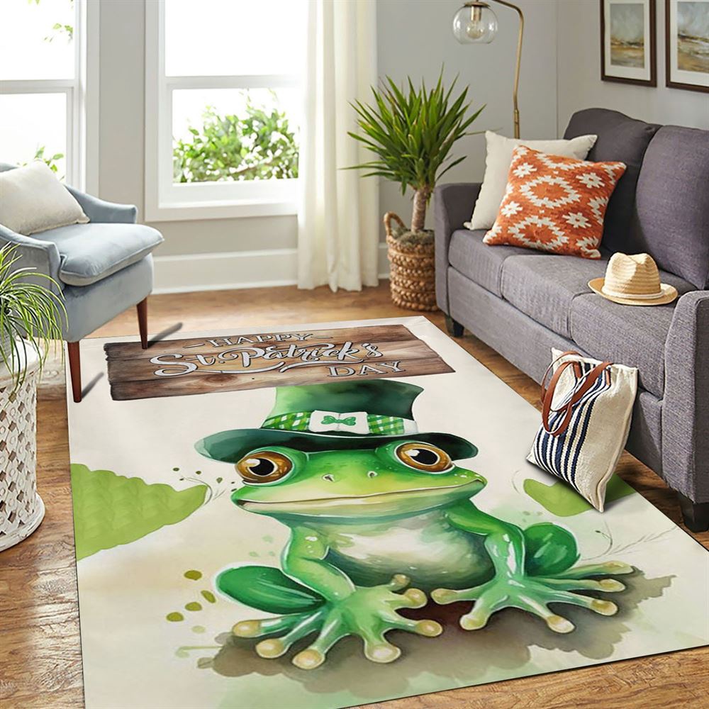 St Patricks Day Rug, Happy Patrick’s Day Rugs, Gift For Frog Lovers