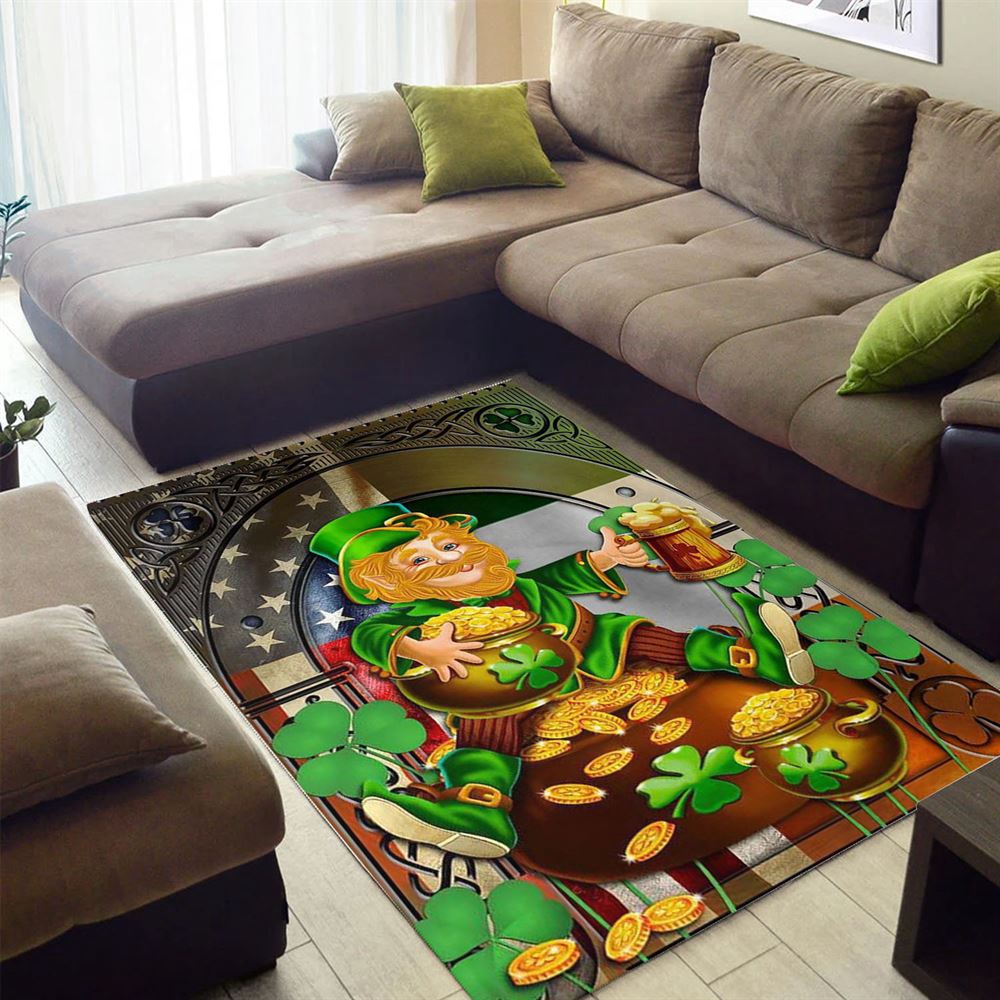 St Patricks Day Rug, Happy St Patrick Day Irish American Leprechaun Rugs
