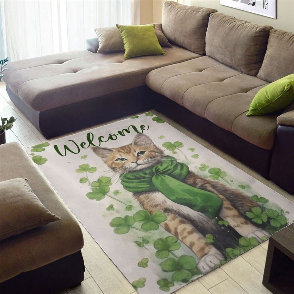 St Patricks Day Rug, St Patrick’s Day Cat Rugs, Stay Here
