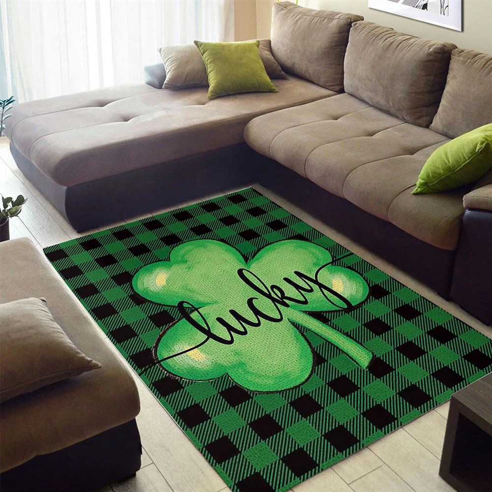St Patricks Day Rug, St Patrick’s Day Lucky Shamrock Clover Rug