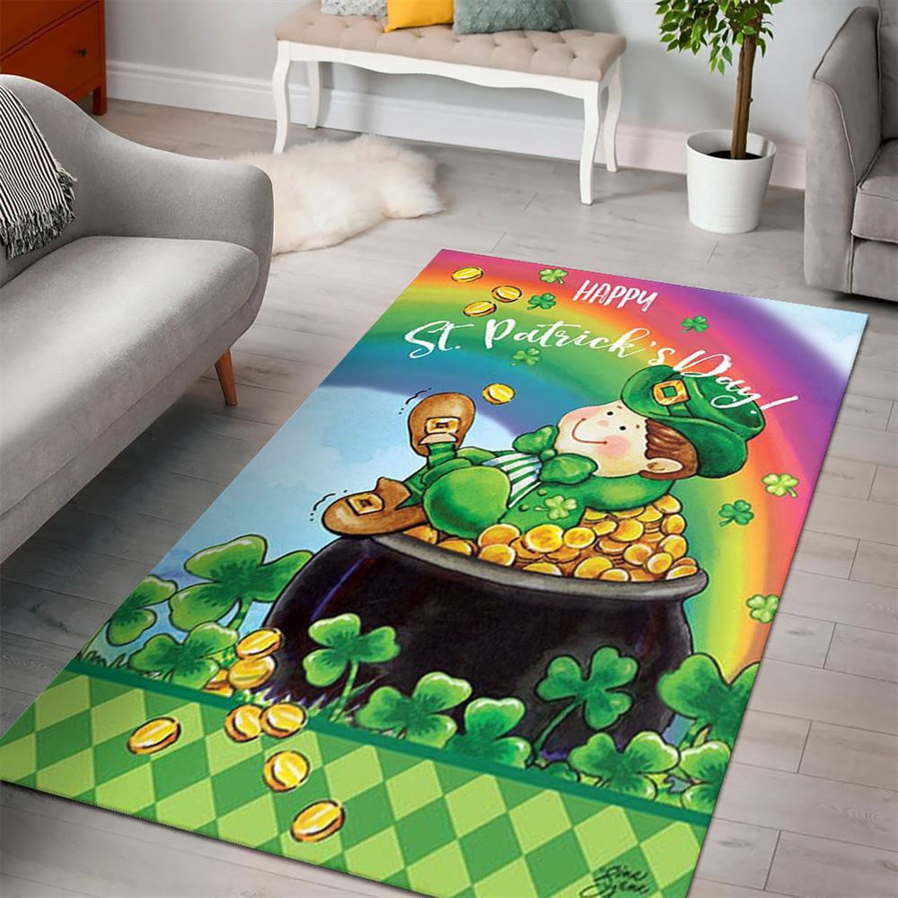 St Patricks Day Rug, St Patrick’s Day Pot of GoldRug