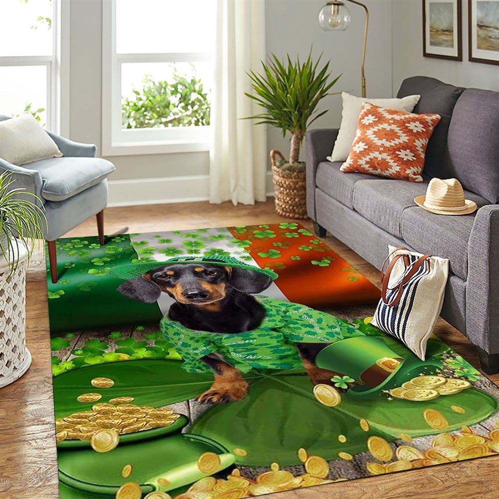 St Patricks Day Rug, St Patricks Day Dachshund Rug