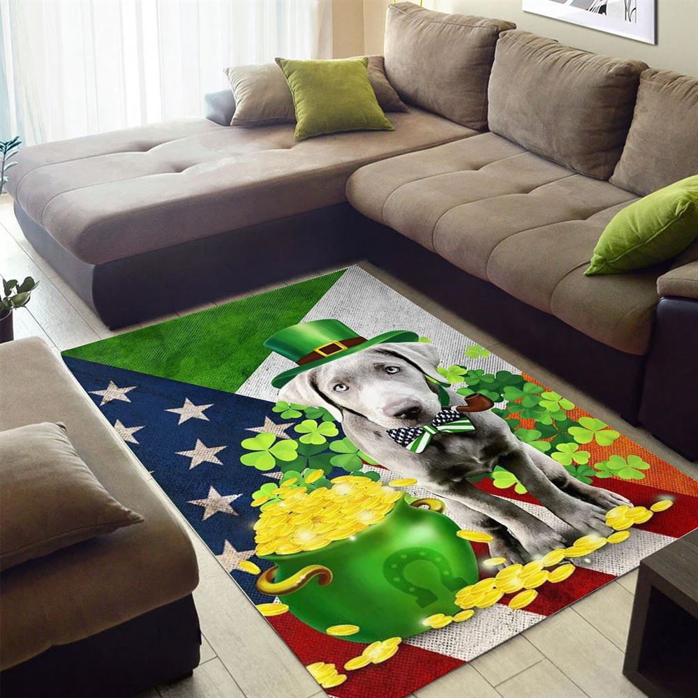 St Patricks Day Rug, St Patricks Day Silver Labrador Rug