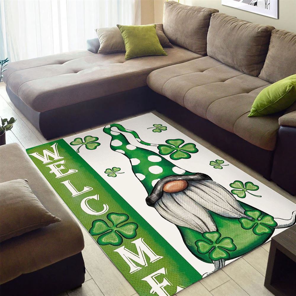 St Patricks Day Rug, Welcome St Patricks Day Gnomes St Gnomes Rug