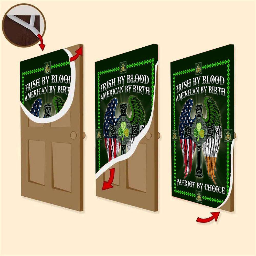 The Irish Celtic Cross Irish By Blood Door Cover, St Patrick’s Day Door Cover, St Patrick’s Day Door Decor