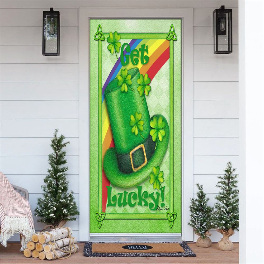 Toland Door Cover – Get Lucky Leprechaun, St Patrick’s Day Door Cover, St Patrick’s Day Door Decor
