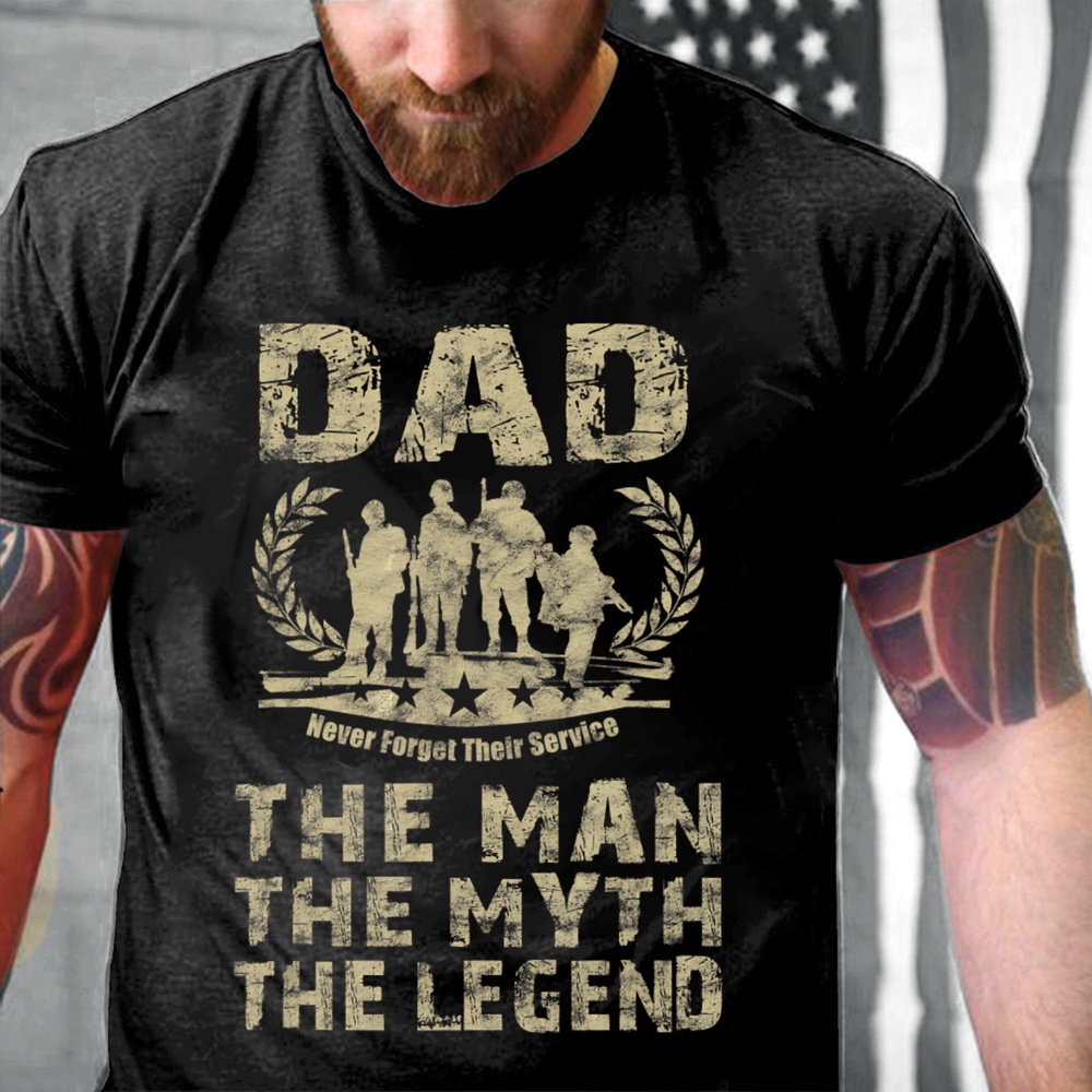 Veteran T Shirt, Dad The Man The Myth The Legend Veteran Shirt Retro Graphic US Army T-Shirt Military Dad Gifts, Veterans Day Shirts