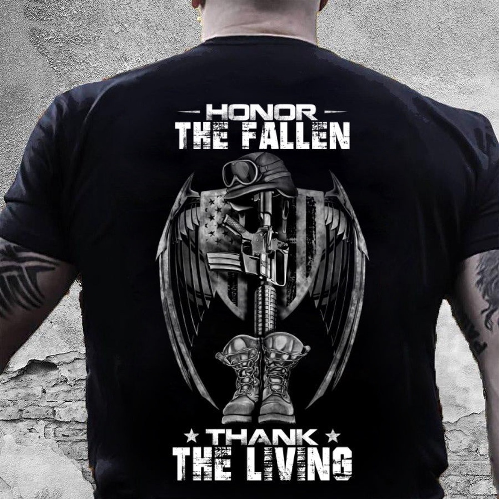 Veteran T Shirt, Honor The Fallen Thank The Living Standard T-Shirt, Veterans Day Shirts