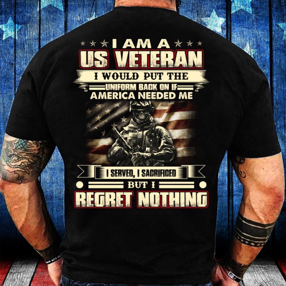 Veteran T Shirt, I Am A U.S. Veteran I Would Put The Uniform Back On If America Needed Me T-Shirt, Veterans Day Shirts