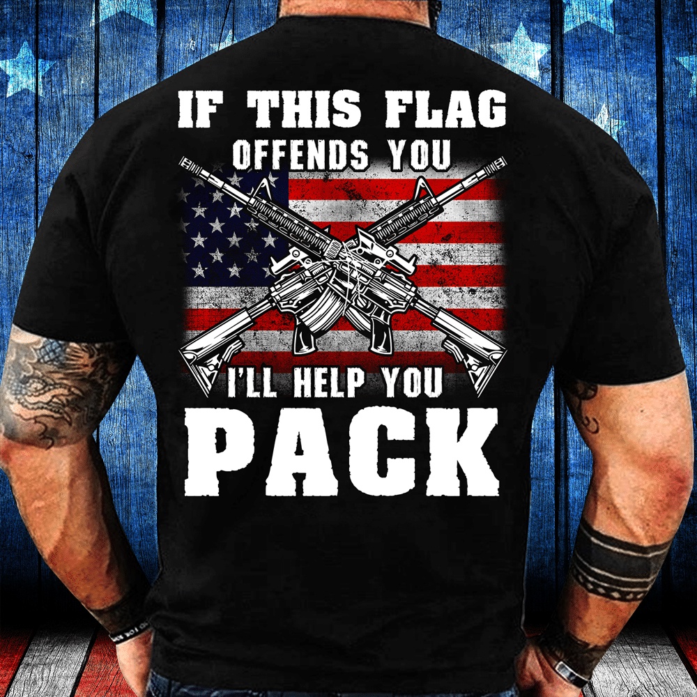 Veteran T Shirt, If This Flag Offends You I’ll Help You Pack T-Shirt, Veterans Day Shirts