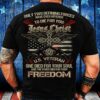 Veteran T Shirt, One Nation Under God Christian American Flag T-Shirt, Veterans Day Shirts