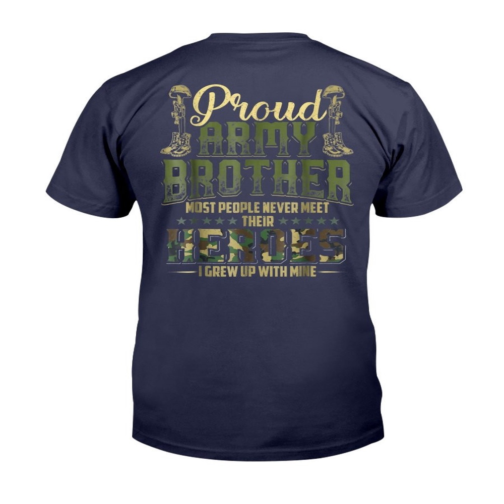 Veteran T Shirt, Proud Army Brother Shirt Patriotic Military Veteran T-Shirt, Veterans Day Shirts
