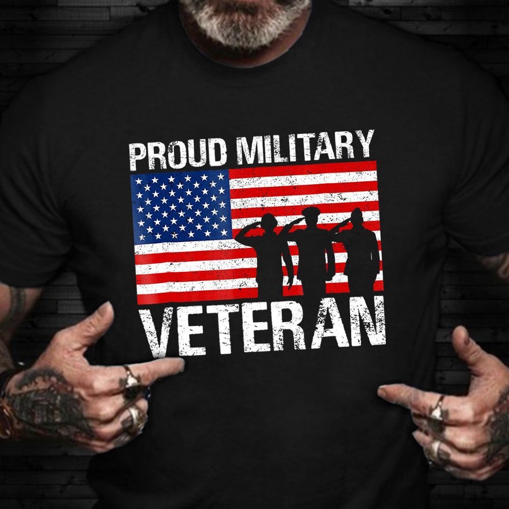 Veteran T Shirt, Proud Military Veteran Shirt Honoring American Veteran T-Shirt Military Retirement Gifts, Veterans Day Shirts