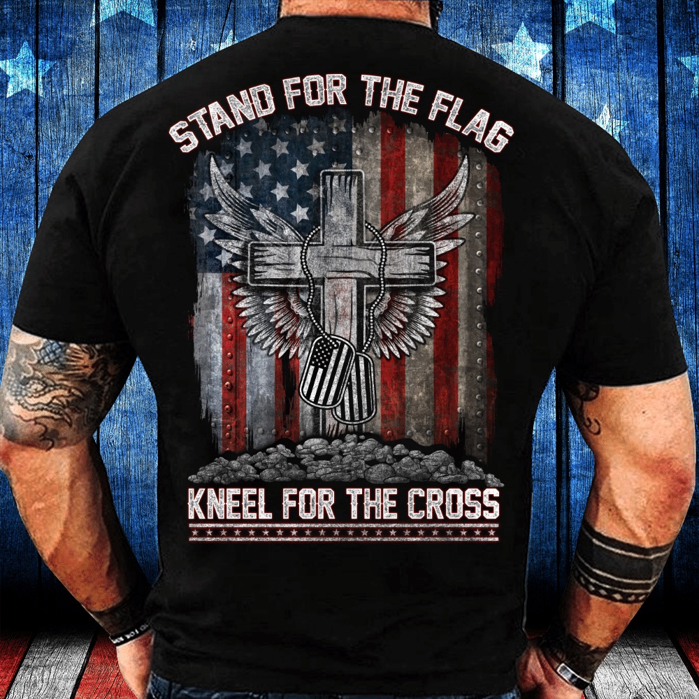 Veteran T Shirt, Stand For The Flag Kneel For The Cross Premium T-Shirt, Veterans Day Shirts