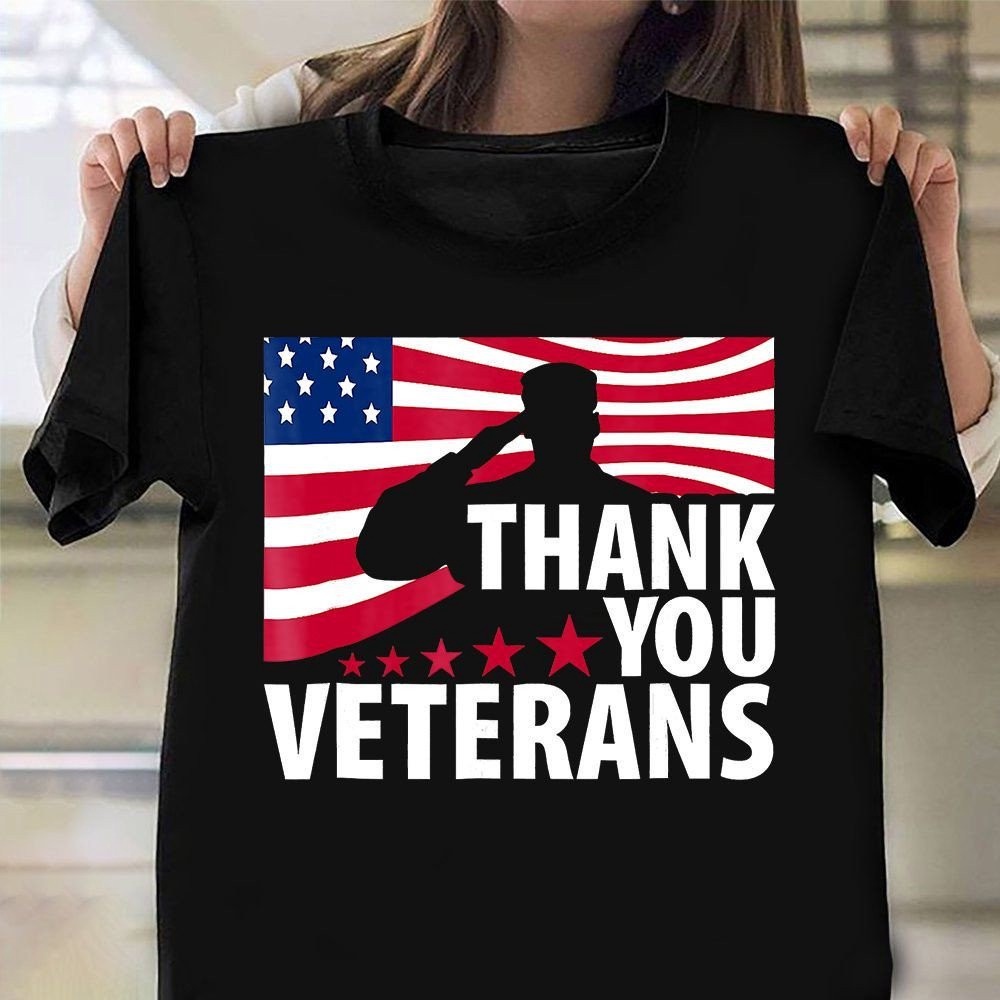 Veteran T Shirt, Thank You Veteran Shirt Honoring American Army T-Shirt Veterans Day Gifts For Employees, Veterans Day Shirts