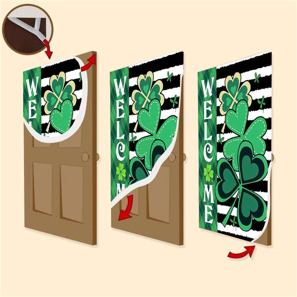 Welcome Shamrocks Door Cover, St Patrick’s Day Door Cover, St Patrick’s Day Door Decor