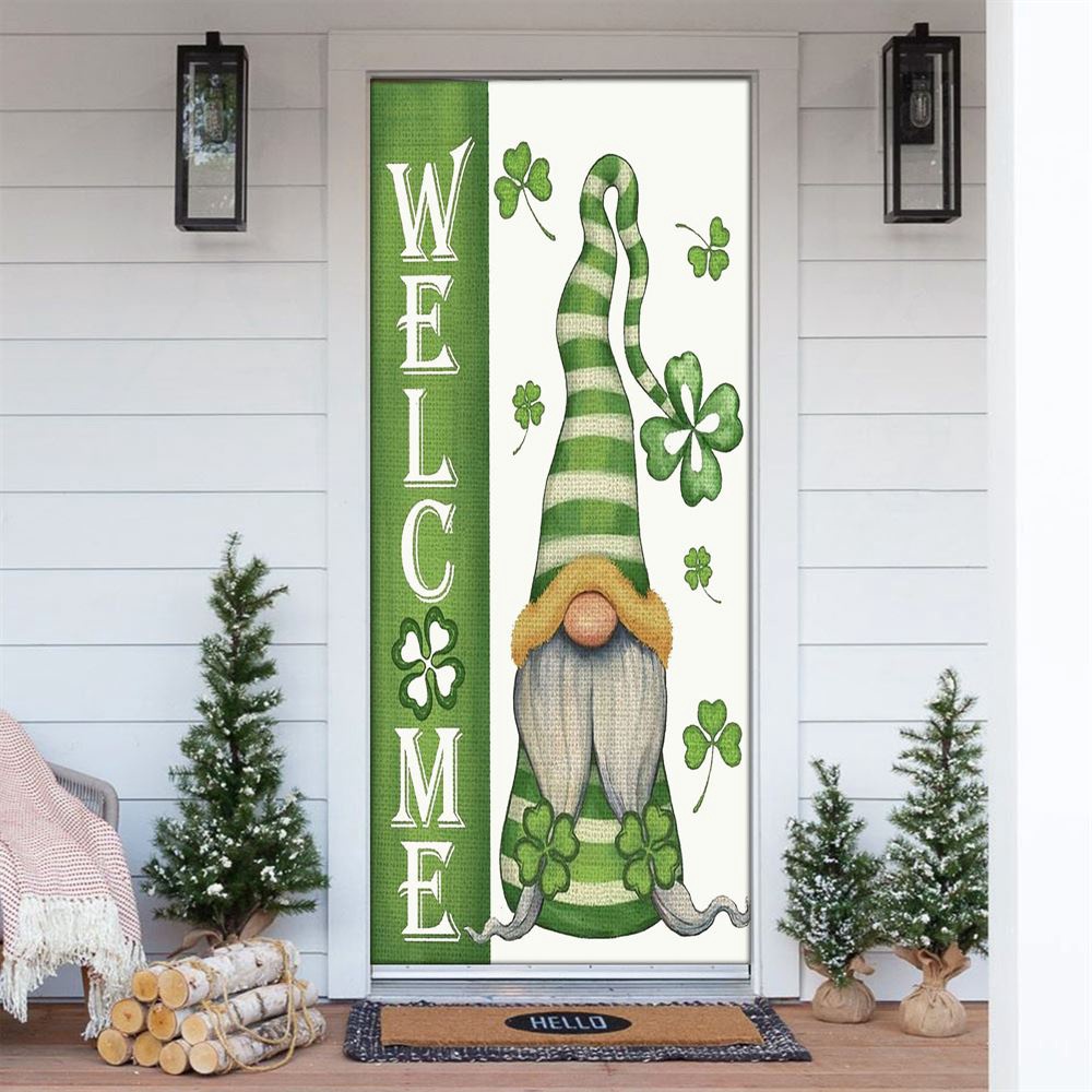 Welcome St Patrick’s Day Gnomes Saint Gnomes Door Covers, St Patrick’s Day Door Cover, St Patrick’s Day Door Decor