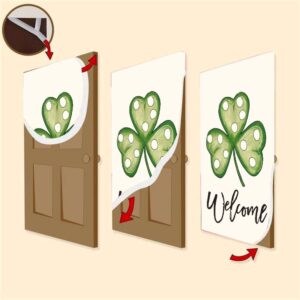 Welcome St Patrick s Day Polka Dot Shamrock Clover Door Cover St Patrick s Day Door Cover St Patrick s Day Door Decor 3 iztsxm.jpg