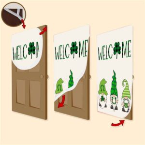 Welcome St Patricks Day Green Gnomes Saint Door Cover St Patrick s Day Door Cover St Patrick s Day Door Decor 3 khik8w.jpg