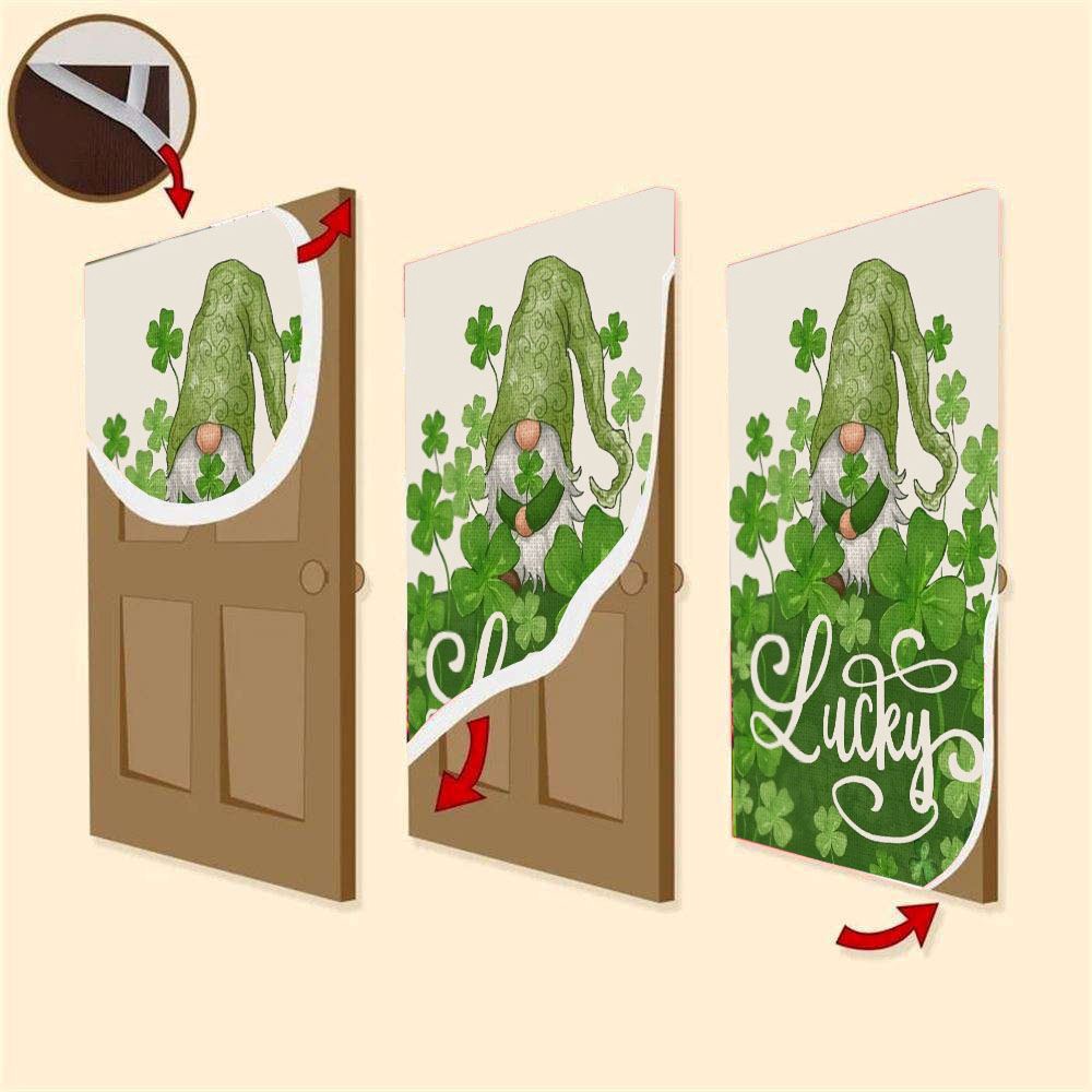 Welcome St Patricks Day Lucky Gnome Saint Door Cover, St Patrick’s Day Door Cover, St Patrick’s Day Door Decor