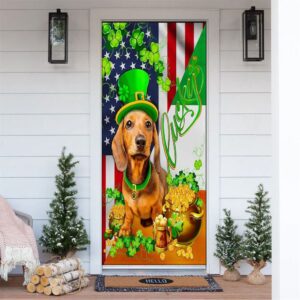 Yellow Dachshund Happy Door Cover, St Patrick’s&hellip;