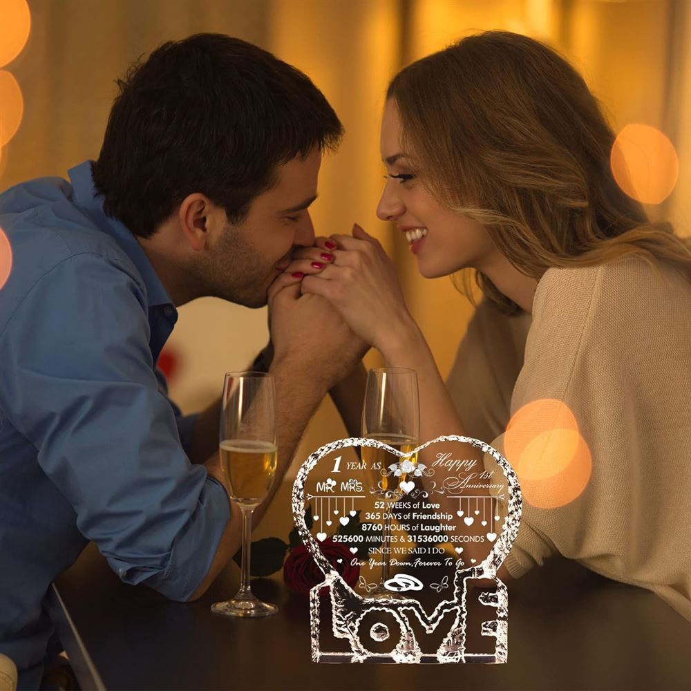 1St Anniversary Forever To Go Heart Crystal, Mother Day Heart, Mother’s Day Gifts