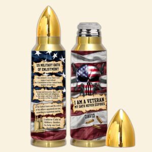 Veteran Custom Bullet Tumbler US Military Oath&hellip;