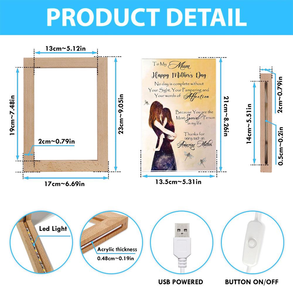 5 To My Mum Frame Lamp Mother’s Day Frame Lamp, Picture Frame Light, Frame Lamp, Mother’s Day Gifts