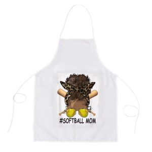 Afro Messy Bun Softball Mom Leopard Black&hellip;