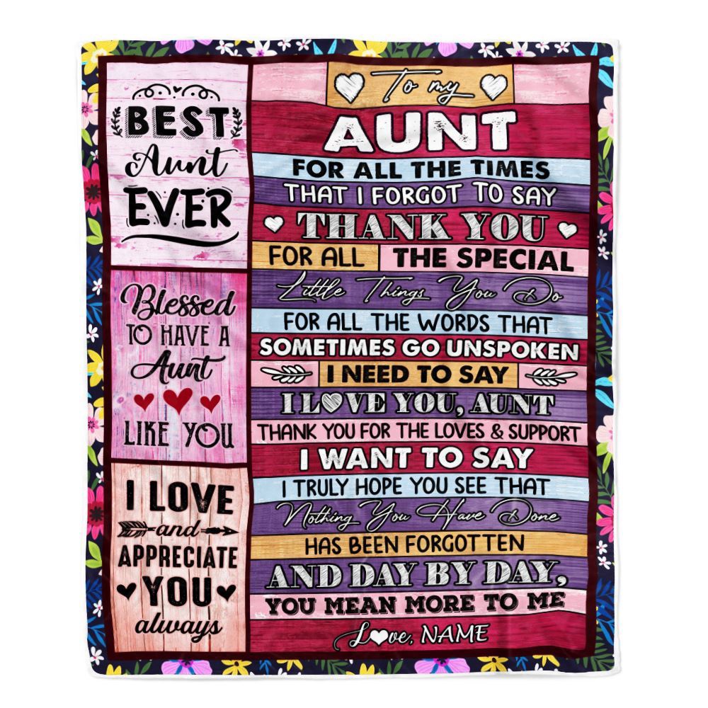 Aunt Blanket From Niece Nephew Thank You For The Love, Personalized Blanket For Mom, Mother’s Day Gifts Blanket