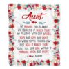 Aunt Blanket From Niece Nephew We Love You Floral, Personalized Blanket For Mom, Mother’s Day Gifts Blanket