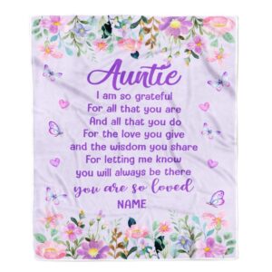 Auntie Blanket From Niece Nephew Floral Butterfly&hellip;