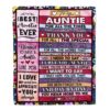 Dear Aunt Blanket From Niece Nephew It A Big Hug Butterfly Rose, Personalized Blanket For Mom, Mother’s Day Gifts Blanket