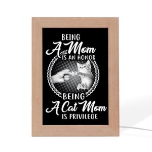 Being Cat Mom Is Privilege Frame Lamp,&hellip;