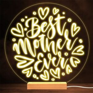 Best Mother Ever Hand Lettering Gift Lamp&hellip;
