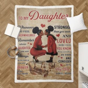 Black Mom Daughter Art Blanket For Mom&hellip;