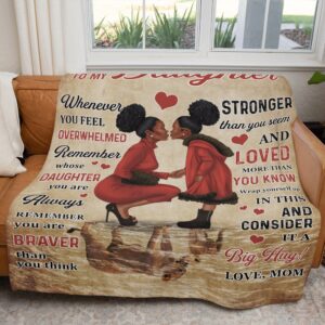 Black Mom Daughter Art Blanket For Mom To Black Daughter Fleece Blanket Blankets For Mothers Day 3 ihxwif.jpg