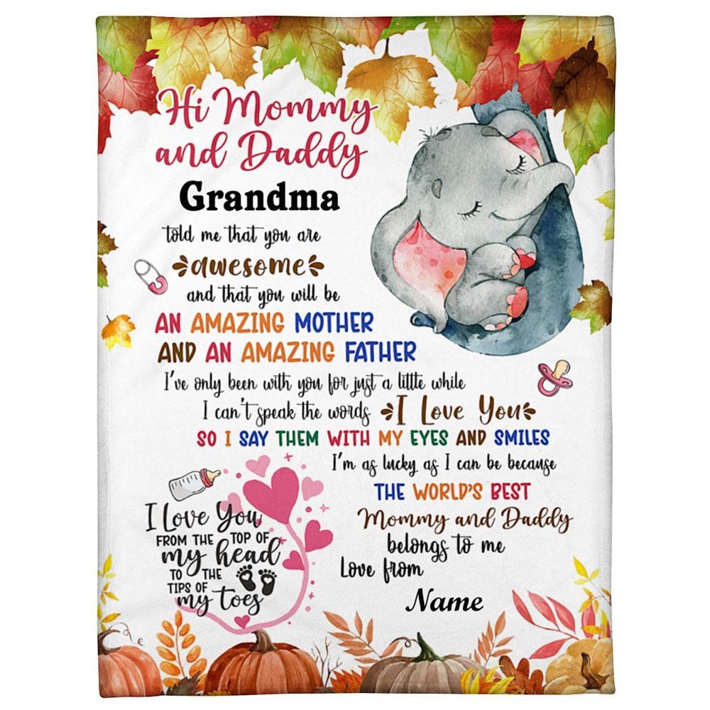 Blanket For Mom Dad From Baby Baby Elephant Autumn Style Blanket, Blankets For Mothers Day