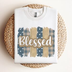 Blessed Brushstrokes Blue Hearts Burlap Sweatshirt, Mother&hellip;