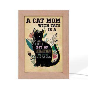 Cat Mom With Tats Frame Lamp Vintage,&hellip;