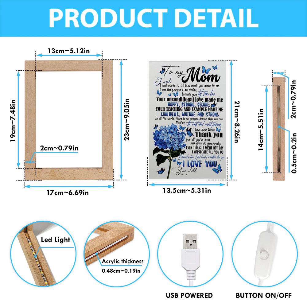 Custom Frame Lamp Prints Mother’s Day Gifts Family, Picture Frame Light, Frame Lamp, Mother’s Day Gifts