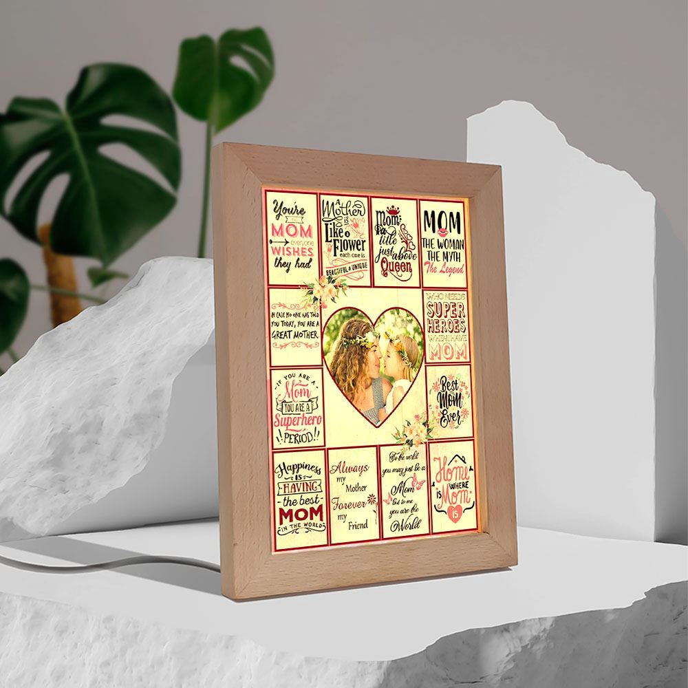 Custom I Love You Mom Frame Lamp, Picture Frame Light, Frame Lamp, Mother’s Day Gifts