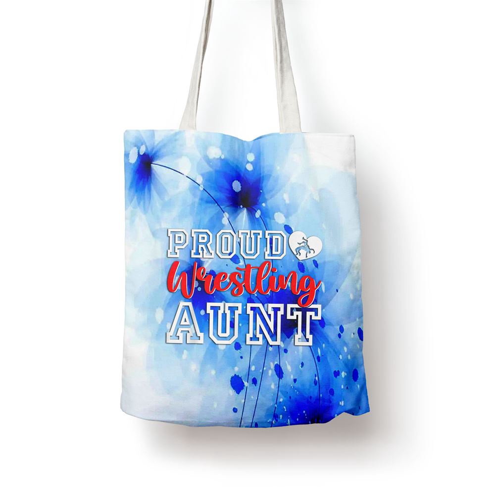 Cute Proud Wrestling Aunt Mothers Day Christmas Tote Bag, Mom Tote Bag, Tote Bags For Moms, Gift Tote Bags