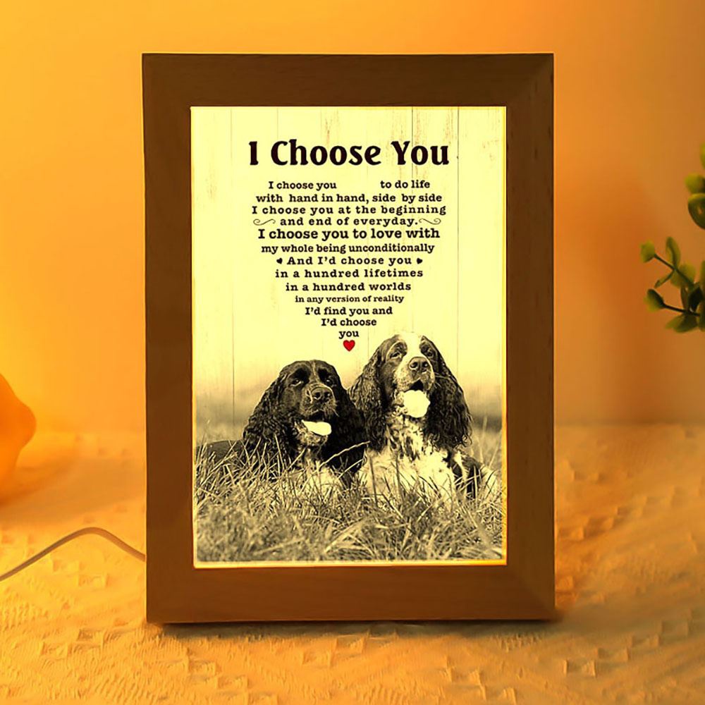 English Springer Spaniel I Choose You Dog Mom Frame Lamp, Picture Frame Light, Frame Lamp, Mother’s Day Gifts