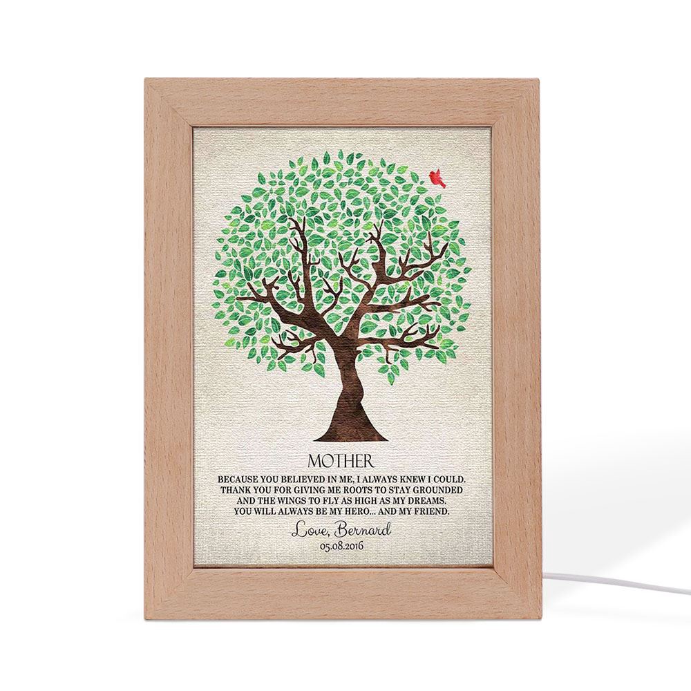 Family Panda Personalized Mother Frame Lamp, Picture Frame Light, Frame Lamp, Mother’s Day Gifts