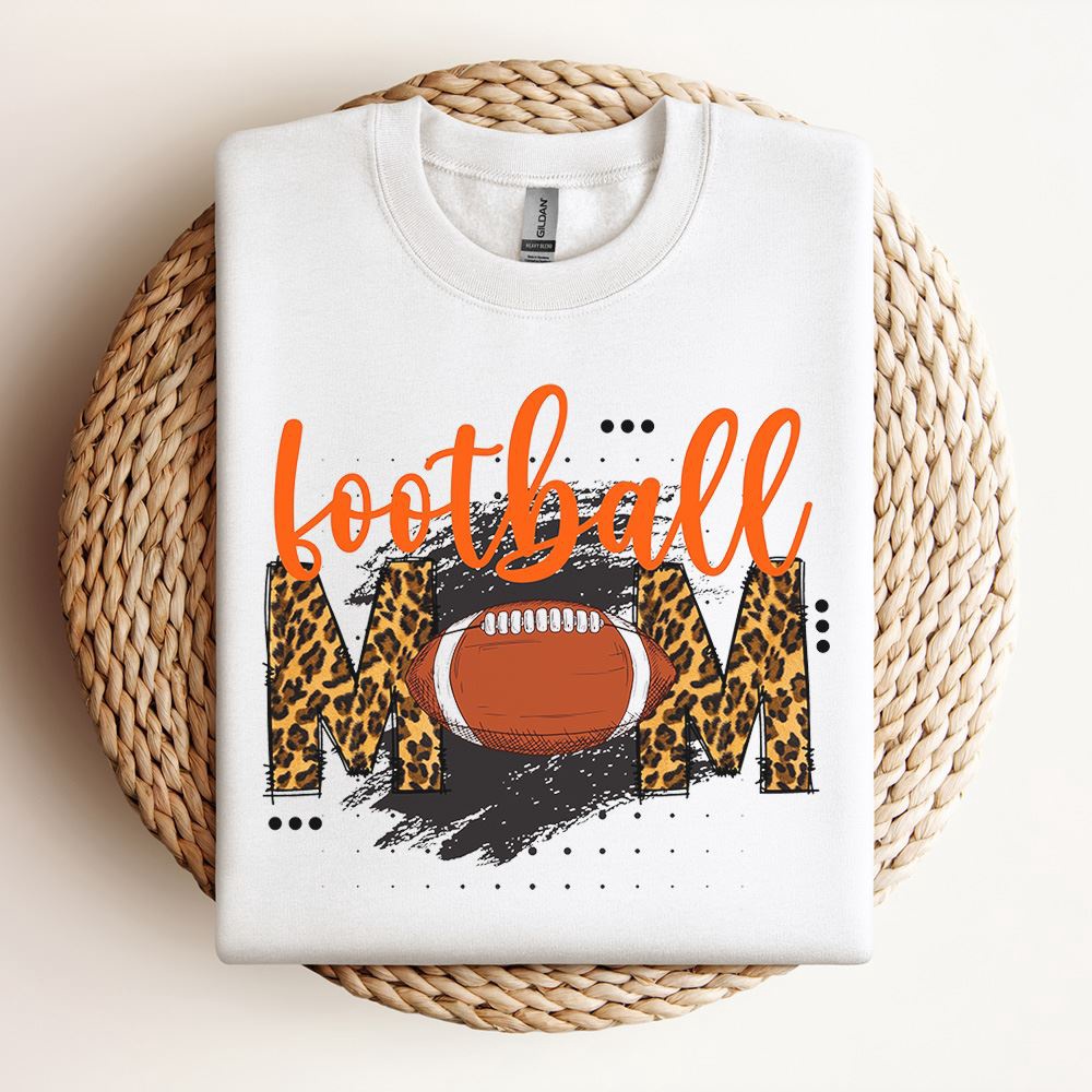 Football Mom Leopard Sweatshirt, Mother Sweatshirt, Sweatshirt For Mom, Mum Sweatshirt