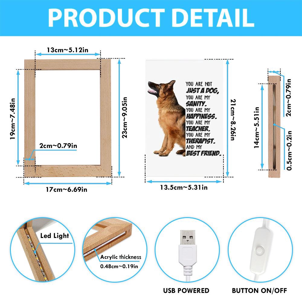 German Shepherd My Best Friend Gift For Dog Mom Frame Lamp, Picture Frame Light, Frame Lamp, Mother’s Day Gifts