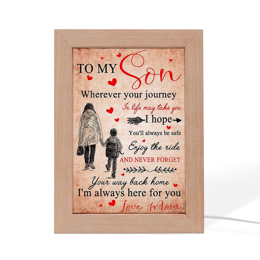Gift For Son From Love Your Mom Vertical Frame Lamp, Picture Frame Light, Frame Lamp, Mother’s Day Gifts