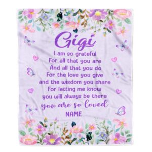 Gigi Blanket From Granddaughter Grandson Floral Butterfly&hellip;