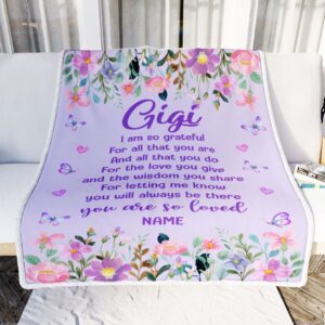 Gigi Blanket From Granddaughter Grandson Floral Butterfly&hellip;